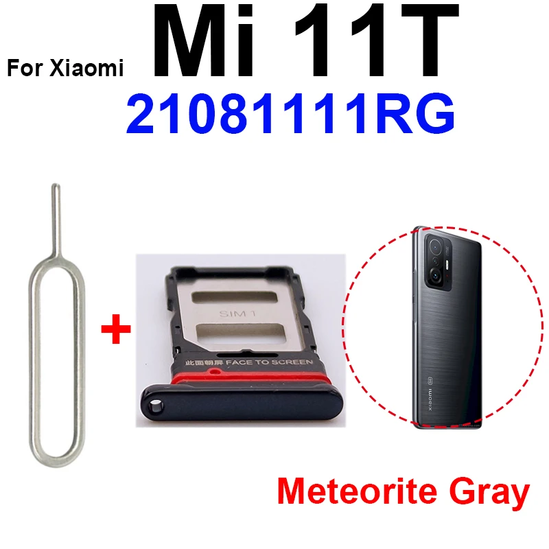 Sim Card Tray For Xiaomi Mi 11T 21081111RG Micro SD Reader SIM Card Slot Holder Adapter Replacement Parts Mi 11T Pro 2107113SG