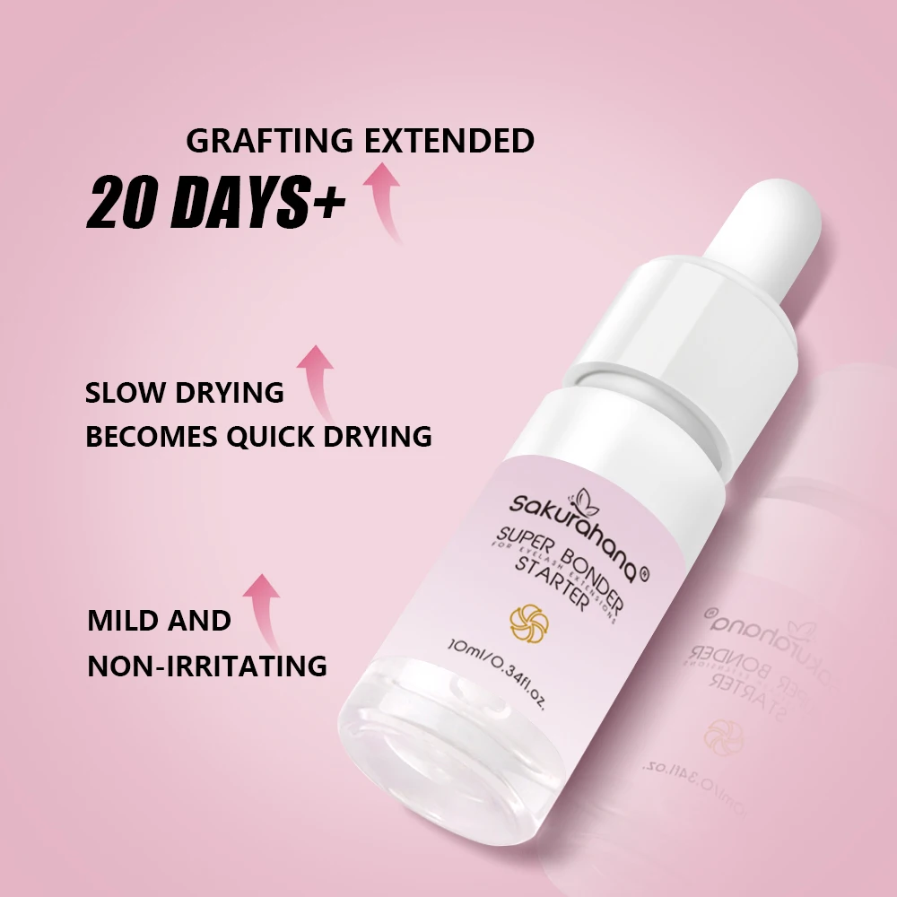 SAKURAHANA 10 ml Super Bonder Fixiermittel für Wimpernverlängerungen, Grundierung für langlebige Wimpern, Kleber für Wimpern-Make-up