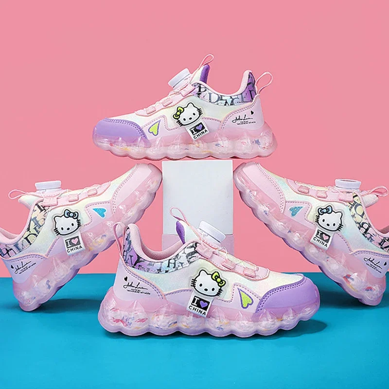 

Детские хлопковые ботинки Hello Kitty Sanrio: Новые водонепроницаемые спортивные повседневные ботинки для девочек, аниме-стиль, зимние, утепленные, сохраняющие тепло