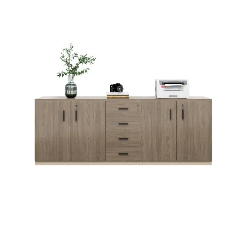 Office File Cabinet Wooden Low Cabinet Floor Locker Partition Lock Information Printer Storage