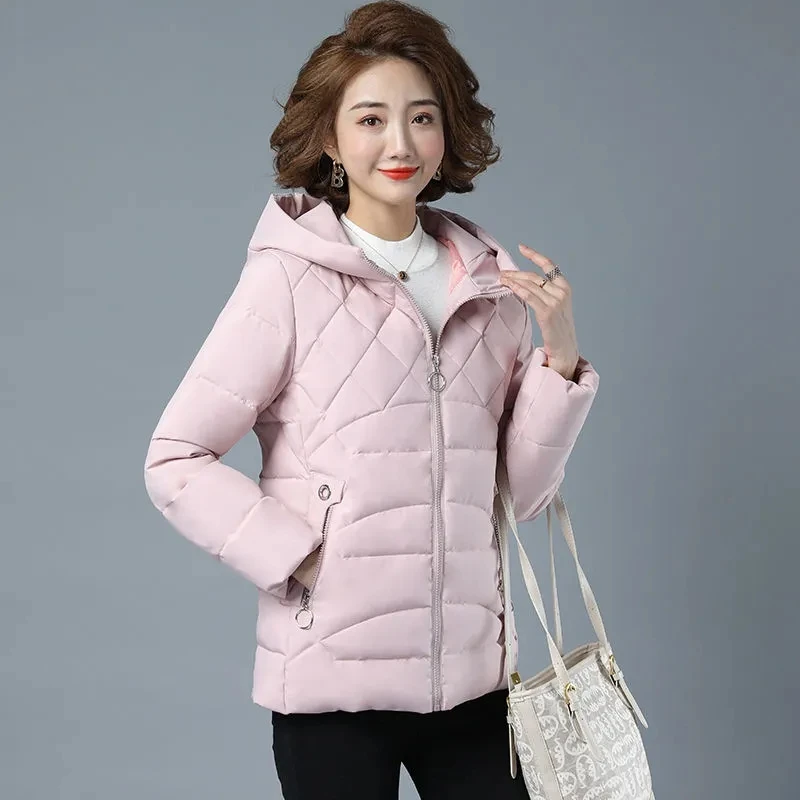 

Women Winter Coat Jacket Warm Down Cotton Parkas 2023 New Female Hooded Fashion Down Cotton Jackets Women Basic Coats