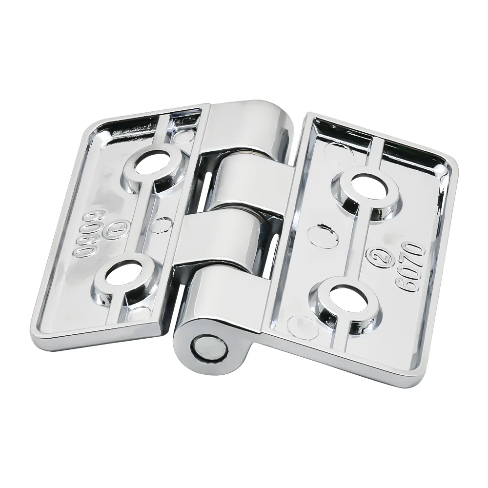 1Pc Zinc Alloy Butterfly Hinge Offset Hinge with Gasket for Cabinet Door Electrical Box Furniture Hardware (Chrome / Black)