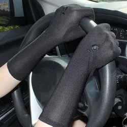 Women Mid-long Sunscreen Gloves Summer Spring Thin Elastic Anti UV Driving Gloves Slip Resistant Etiquette Gloves