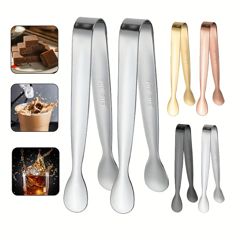 

304 stainless steel ice tongs, sugar cube tongs, thickened 11cm, burr-free food tongs, towel tongs, ice tongs, ice bucket tongs