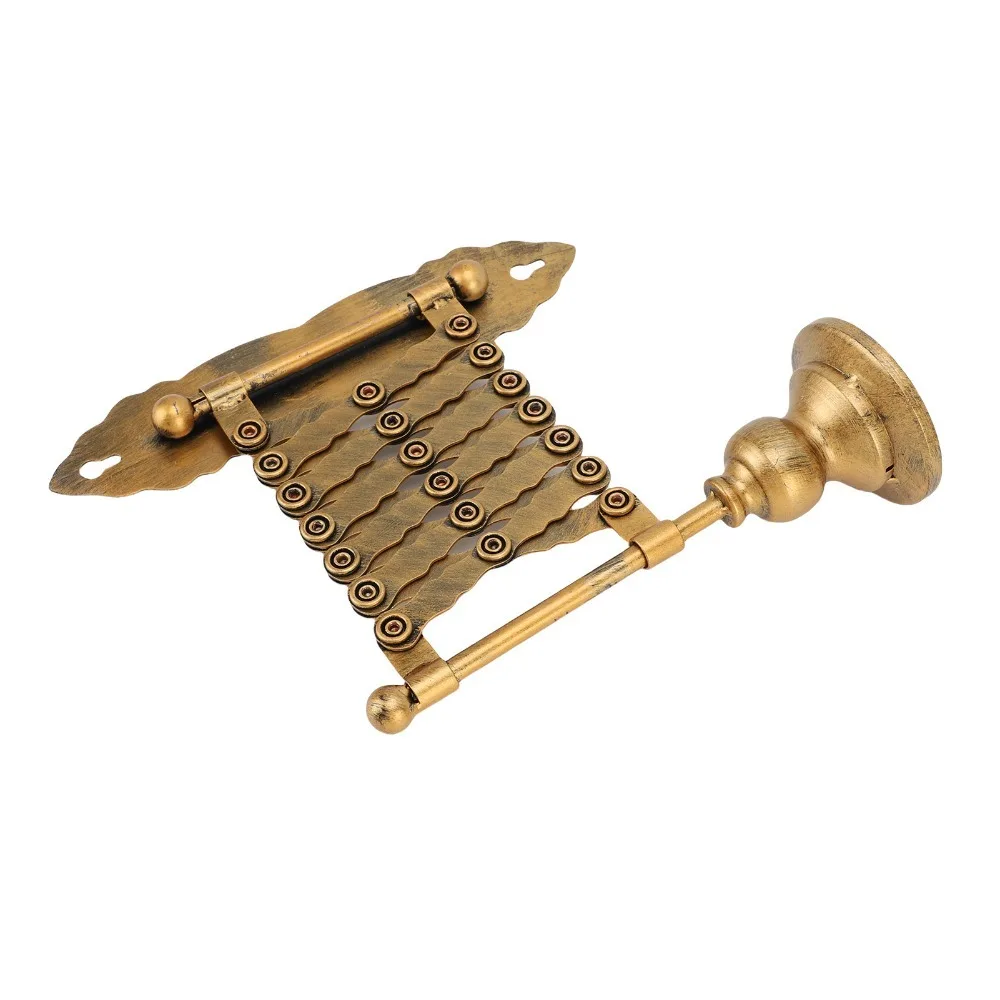 Extendable Wall Candle Sconce Iron Accordion Design Metal Candlestick Holder Antique Bronze Finish Wall Mounted