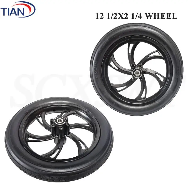 

12-дюймовое складное переднее колесо для велосипеда для такси-велосипедов - 12 1/2x2 1/4 (57-203) с цельной шиной, готовое к установке