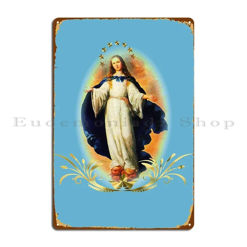Immaculate Conception Assumption Virgin Mary Nicaragua Patron Saint Metal Sign Mural Iron Wall Decor Plaques Tin Sign Poster