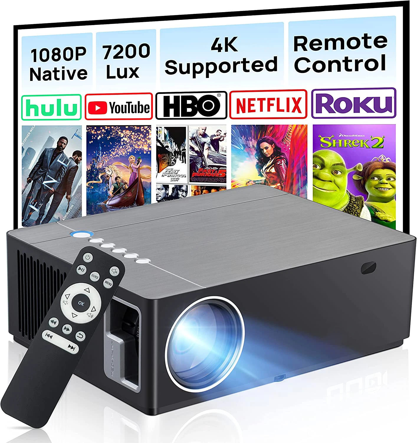 Android 1080P Smart Video Movie Projector Home Theater TV School Business Device FHD LCD BT Beamer Compatible with Android 9