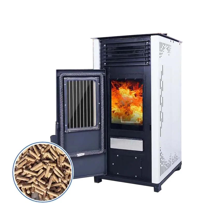 

220V Home Indoor Commercial Heating Furnace Automatic Blanking Fireplace Hot Air Stove Biomass Burning Particle Heater