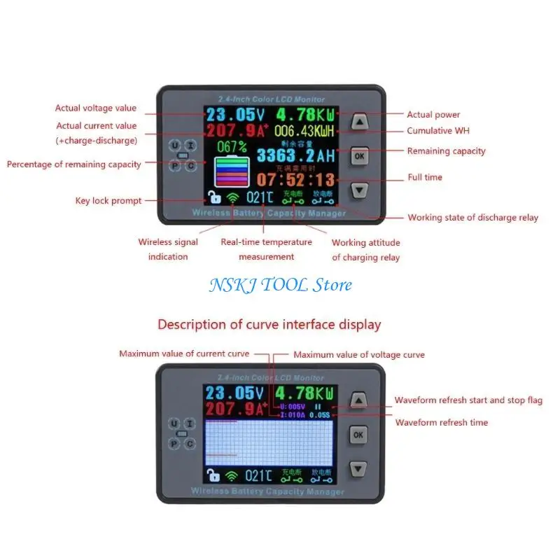 

L8RC Digital Current AH WH Watt- Meter Battery Capacity Tester Multimeter