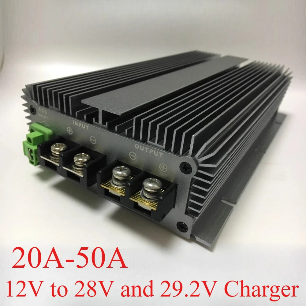 Battery Charger 12V to 24V Step Up Converter 3A-100A For 28V Lead Acid Battery and 29.2V LiFePO4 Auxiliary Battery