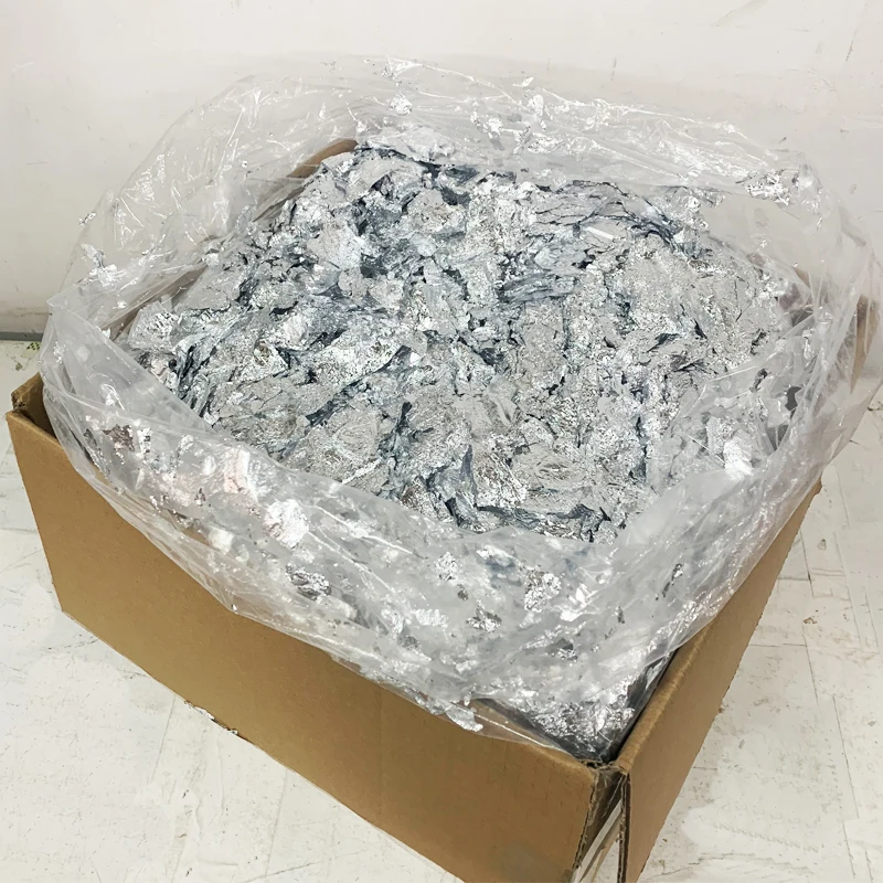Serpihan Daun Perak Aluminium Lembut Dekorasi Seni Kerajinan Bahan Serpihan Lukisan 1Kg Serpihan Daun Perak Imitasi