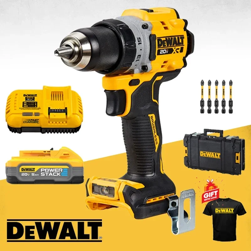 Dewalt Cordless Drill Driver 20v 5.0ah Bateria de Lítio 2000 Rpm Brushless Motor Ferramentas Elétricas Recarregáveis Dcd800 Dcd800m1