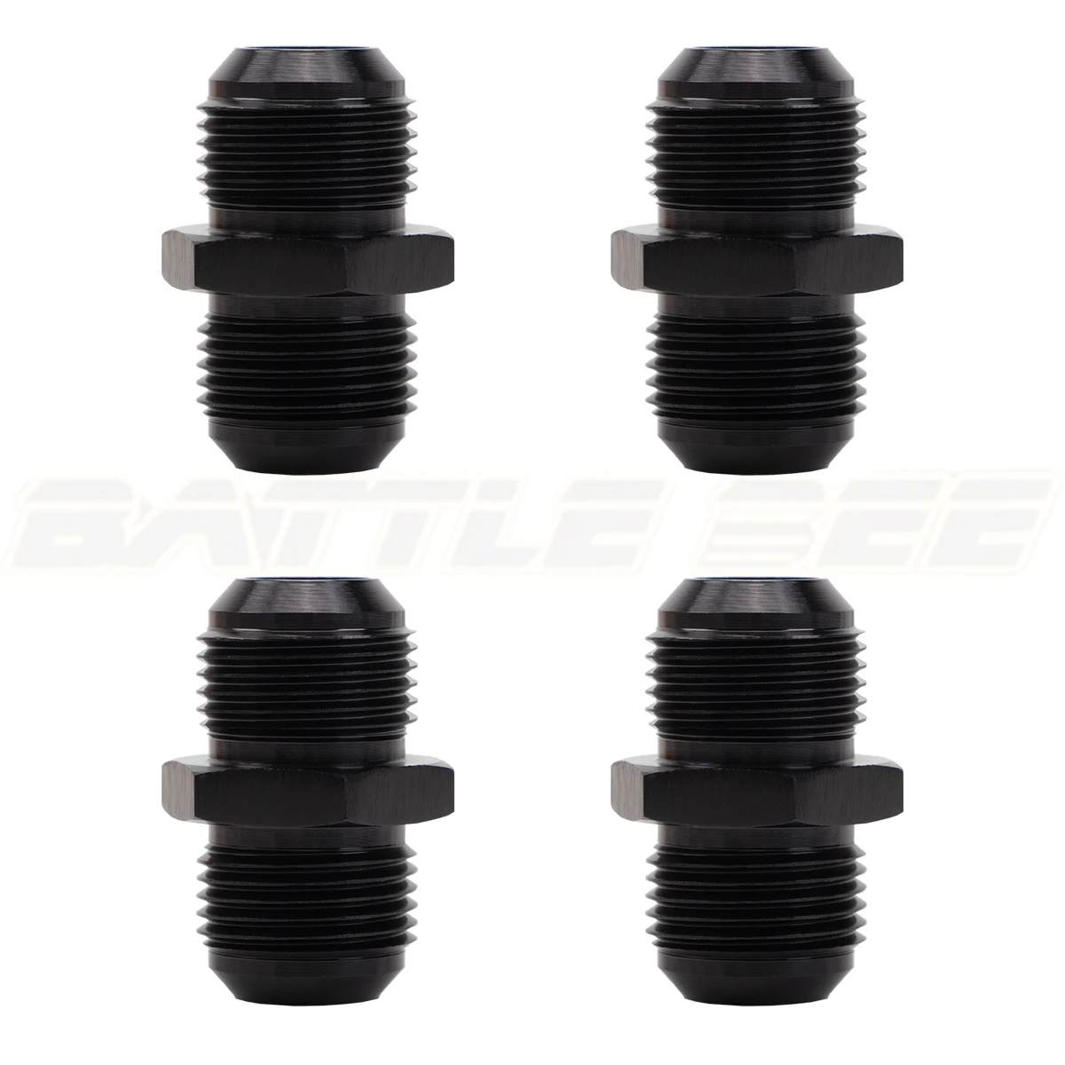 4pcs AN -6 (AN 06) to AN6 Hose end Fitiing Joint AN4 AN6 AN8 AN10 AN12 Male - Male Straight Flare Union Adapter Black