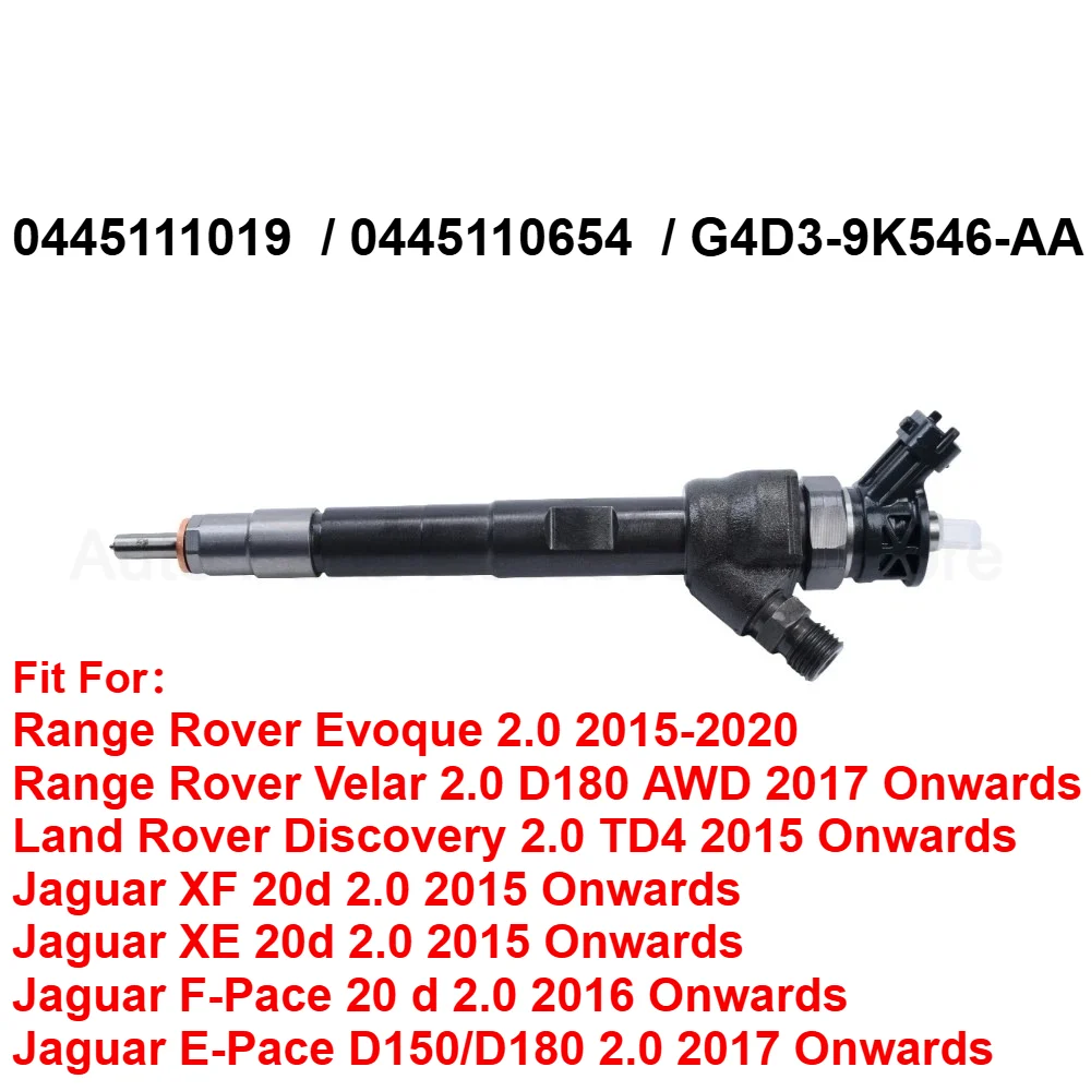 For Jaguar XE XF E- F-Pace Land Rover Discovery Evoque 204DTD 2.0 TD4 2015-2020 New Diesel Fuel Injector 0445110654 0445111019