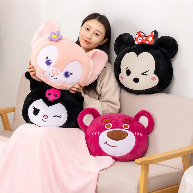 Juego de almohadas de felpa para niños, colcha de juguete de LinaBell, Minnie, Lotso, Kuromi, para sala de estar, oficina, siesta, regalos de Navidad, 40x30CM