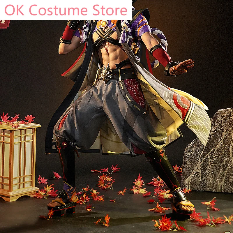 Anime! Genshin Impact Arataki Itto Game Suit Handsome Uniform Cosplay Costume Halloween Party Role Play Outfit For Men NEW