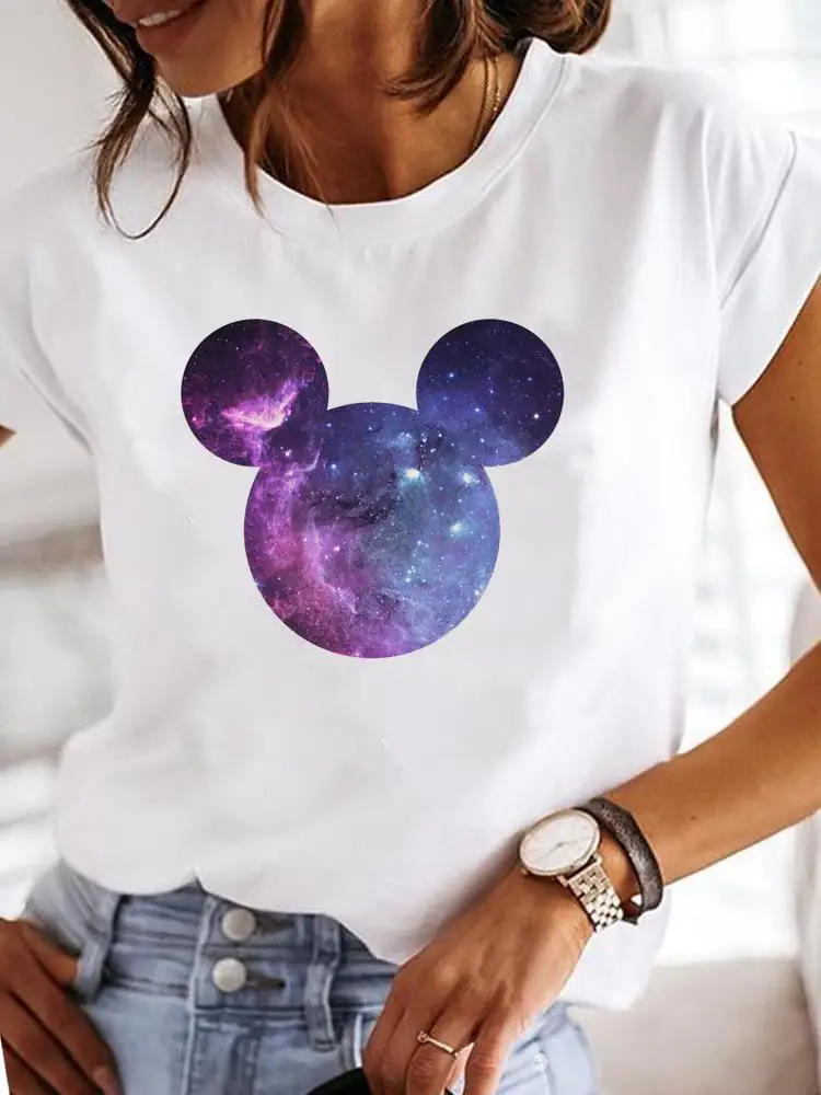 Cartoon Top Clothing Disney Mickey Mouse Clothes Tee Women Female 90s Sweet Cute Printed Fashion Lady Casual Graphic T-shirts