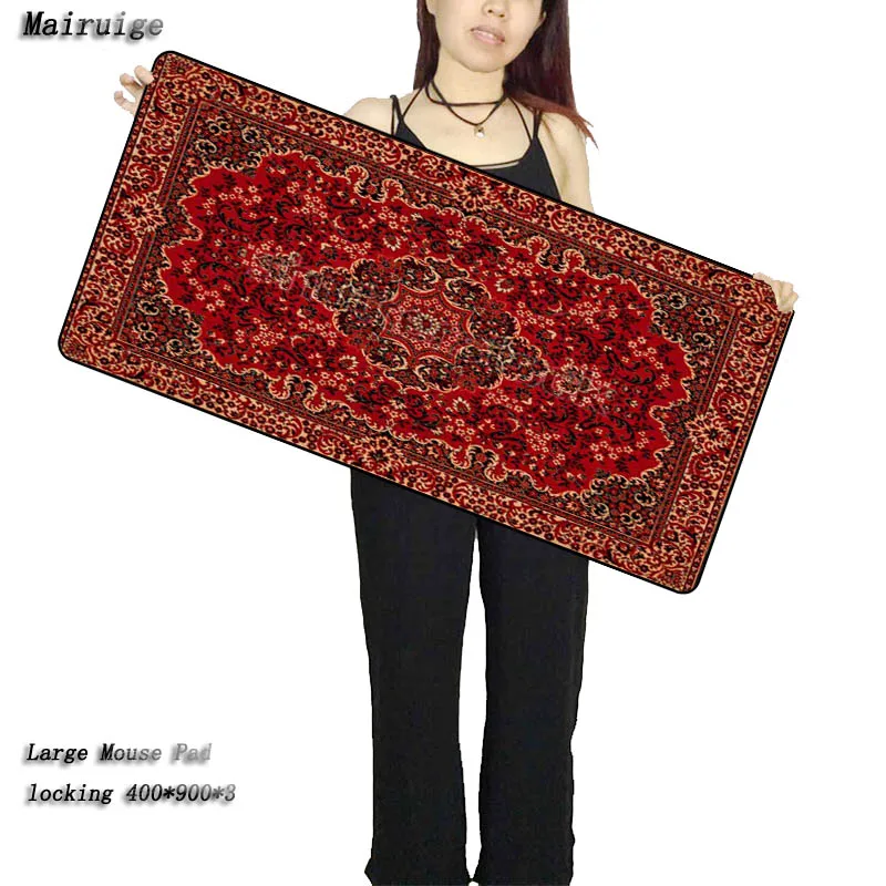 

Mairuige Red Persian Carpet Desk Mat Desk Writing Pad Table Mat Office Desks Gaming Mat Pad to Computer Gamer Room Decoration