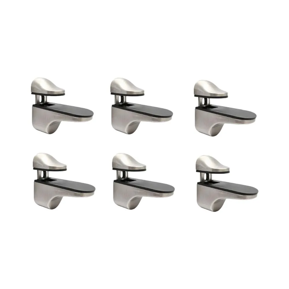 Metal Glass Shelf Bracket Constructed from Zinc Alloy for Reliable Support in Home and Office Shelving Installations