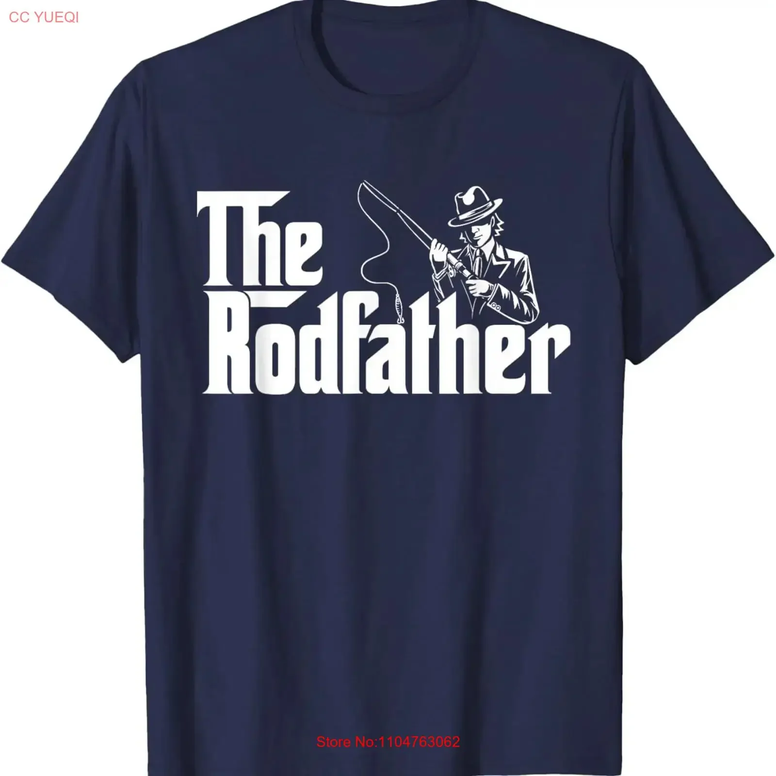 The Rodfather Father's Day Fishing Lover Fisherman T Shirt  vintage Washed Soft Slightly Stylish streetwear Breathable homme