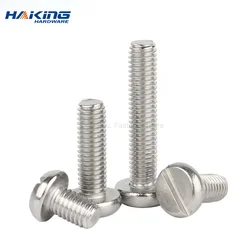 5-50pcs M1.6 M2 M2.5 M3 M4 M5 M6 M8 304 stainless steel GB67 Metric Threaded Slotted Pan Head Round Head Machine Screw Bolt