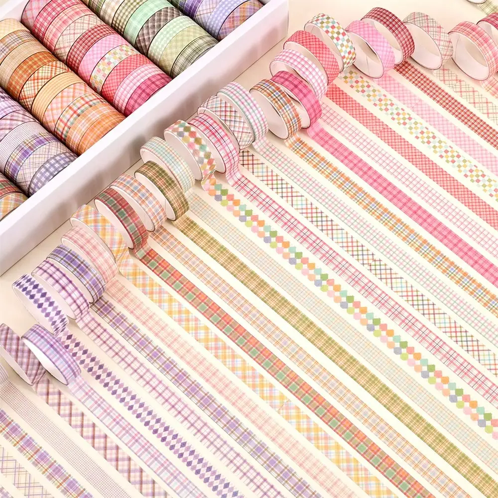 60롤 컬러풀 와시 테이프 세트(선물 상자) - 0.4인치×2m 꽃무늬, 스크랩북/DIY/불렛 저널/학교/사무실용