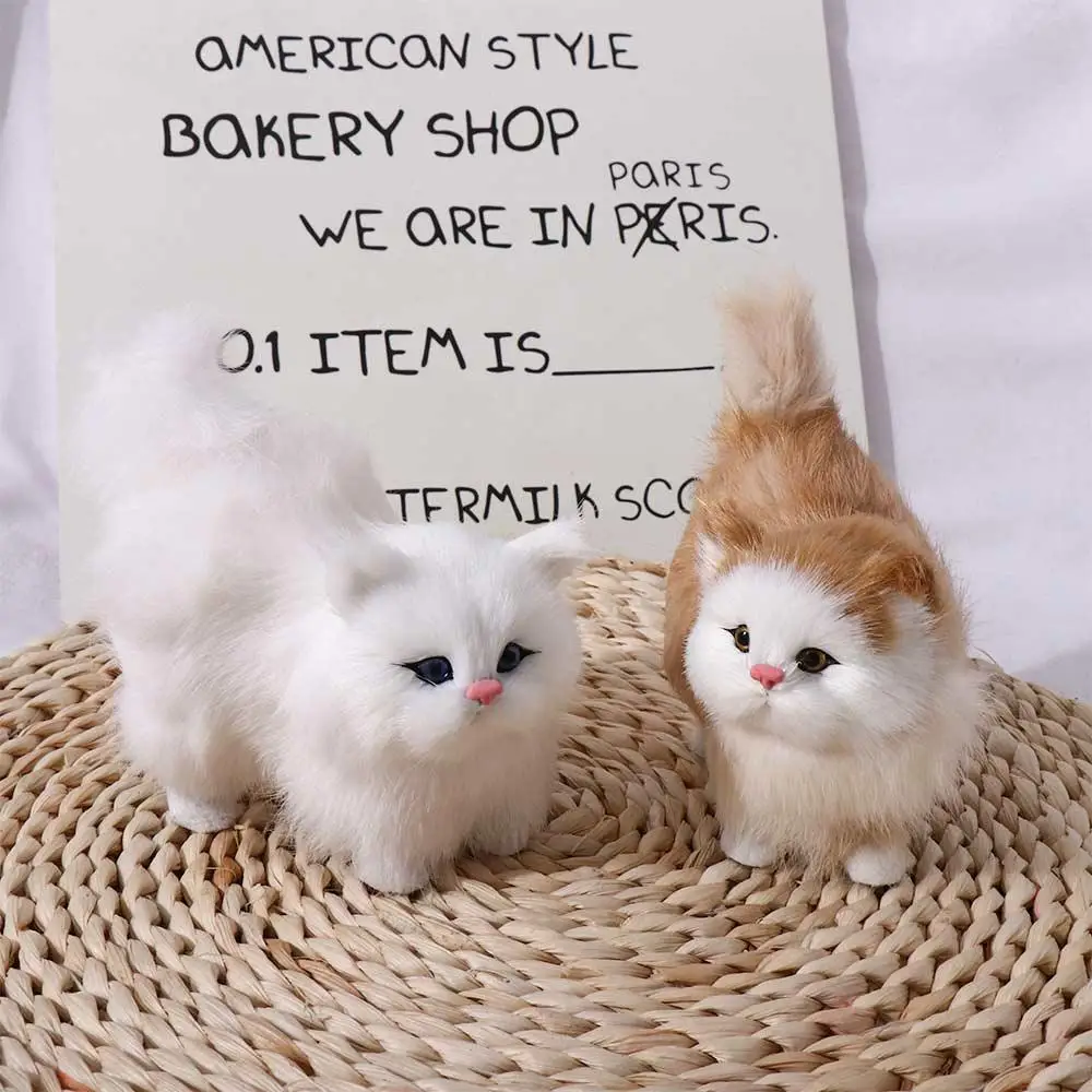 

Handicraft Birthday Gifts for Children Soft Baby Fake Cat Simulation Cat Cat Model Stuffed Kitten Cat