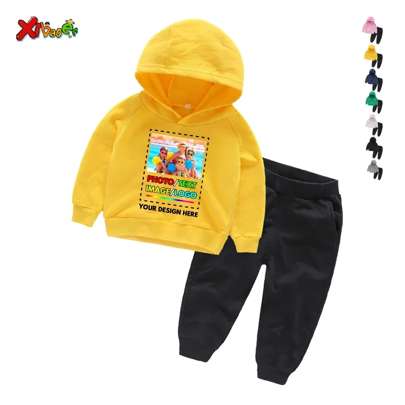 

Kids Hoodies Sets for Boys Toddler Baby Clothing School Outfit Cartoons Children Girl Sport Tracksuits Birthday LOGO PHOTO TEAM