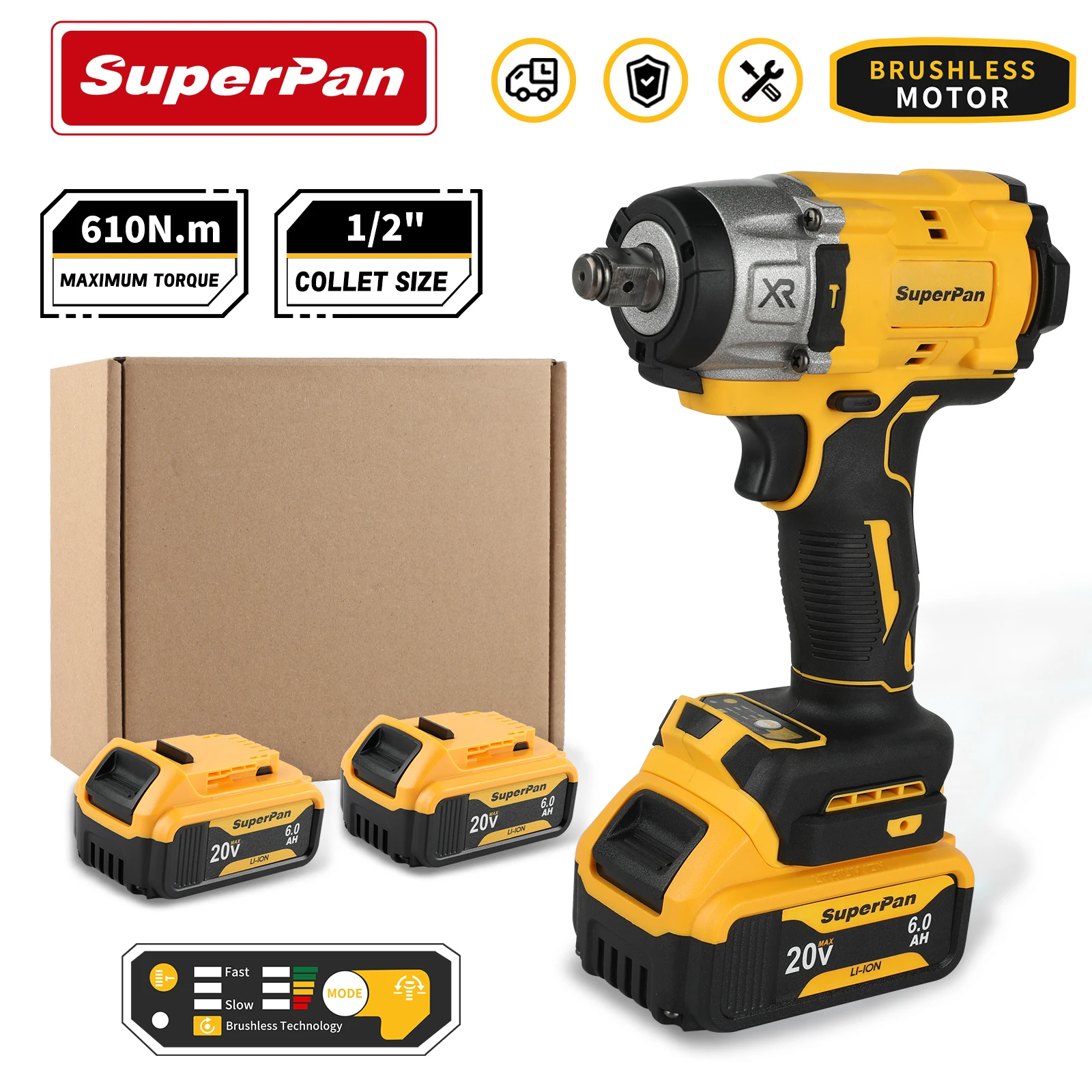 

superpan DCF850 Impact Driver Electric Driver For Dewalt 20V Lithium Battery Brushless battery screwdrivers High Torque