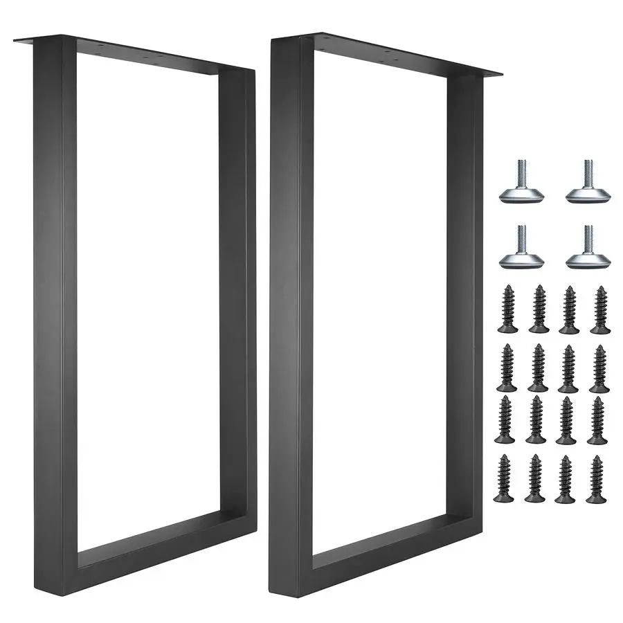 Table Legs for Desk, Heavy Duty Square Tube Iron, DIY Furniture Legs for Dining and Coffee Table, Computer Desk, Workbench, Meet