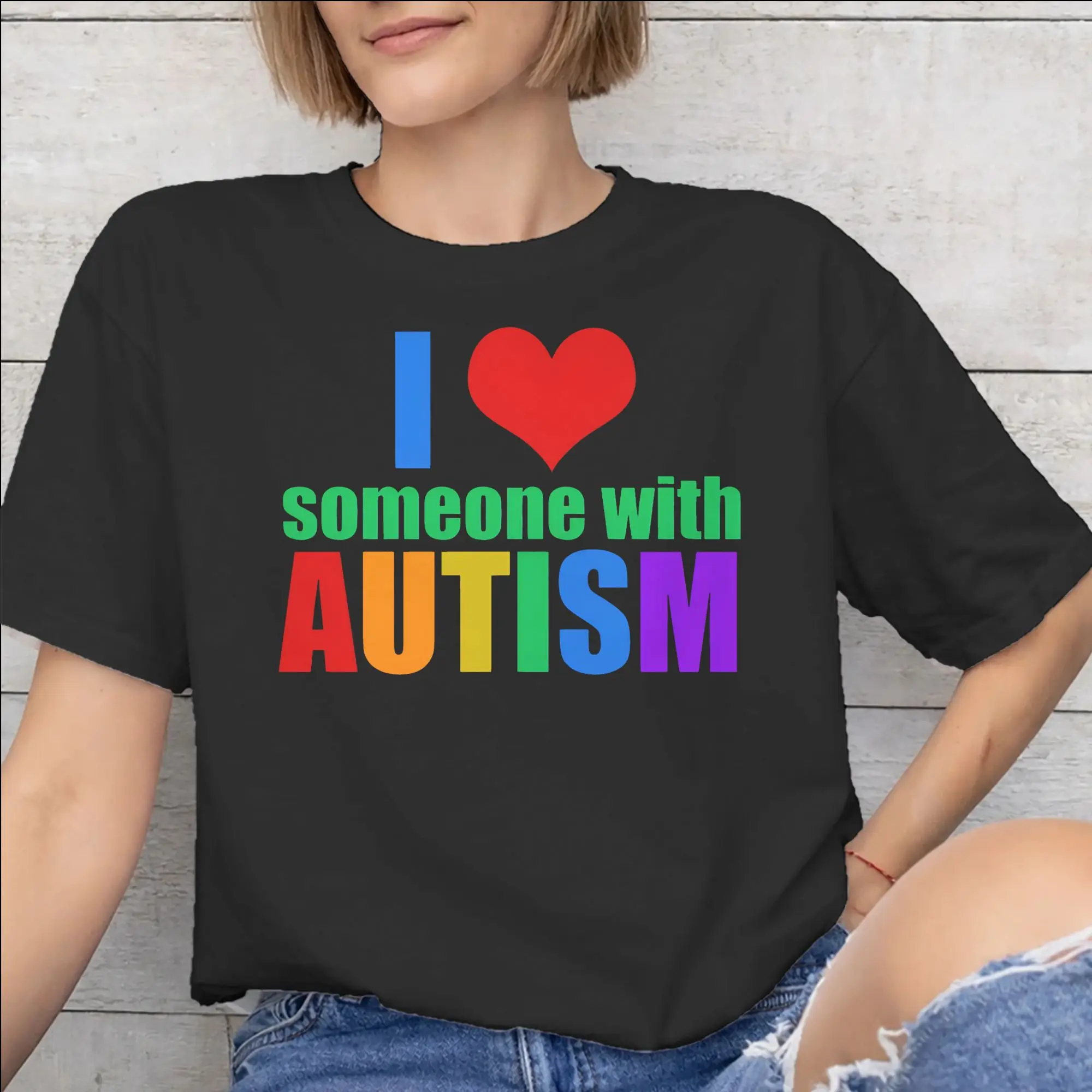 Autism Awareness Respect Love Support  Tee Shirt for Men Women Graphic Printing T Shirts  100% Cotton Clothing