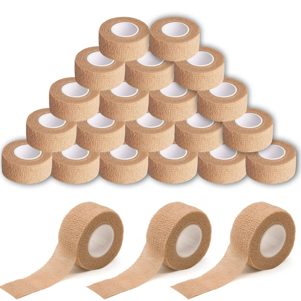 

6/12/18/24PCS Khaki Tape Tattoo Handle Bandage Anti-slip Athletic Nonwoven Waterproof Disposable Self-adhesive Elastic Bandage