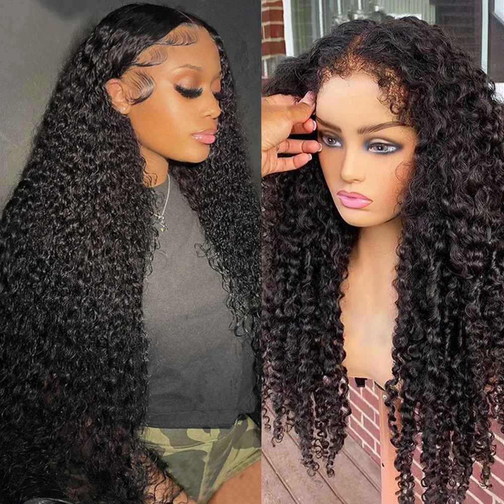 

13x4 13x6 Curly Baby Hair Human Hair Wigs 40 Inch Deep Wave Lace Front Wig Deep Curly HD Transparent Lace Frontal Wigs For Women