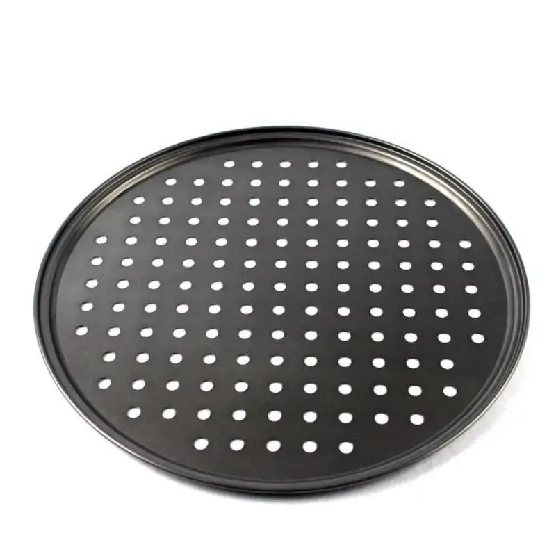 Bakeware Baking Tool Carbon Steel Non-stick Pizza Baking Pan Mesh Tray Plate Round Deep Dish Pizza Pan Tray Mould