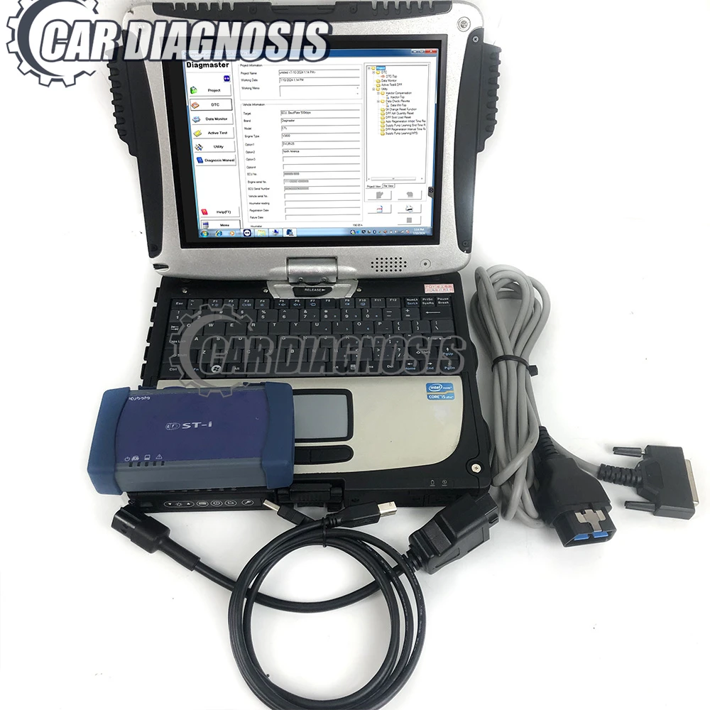 CF19 laptop For Toyota Denso DST-i for Kubota DST-i diagnostic cable tool Diagmaster PYTHON interface diagnostic tool