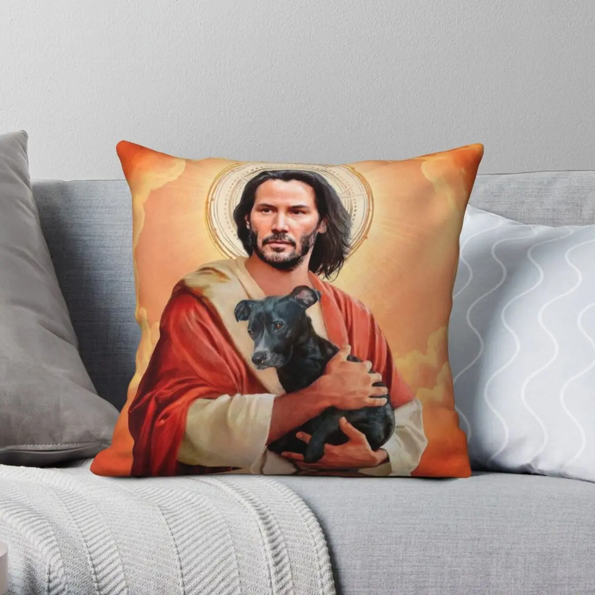 Keanu Reeves Lord Saviour Square Pillowcase Polyester Linen Velvet Printed Zip Decorative Pillow Case Home Cushion Case