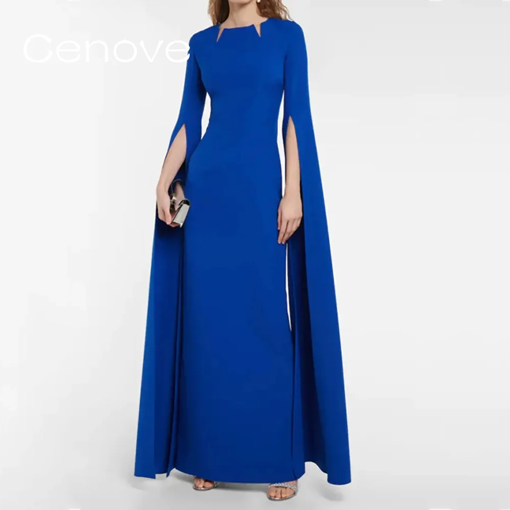 

Cenove A-Line High Neckline Prom Dress Long Sleeves With Ankle Length Evening Summer Elegant Party Dress For Women 2023