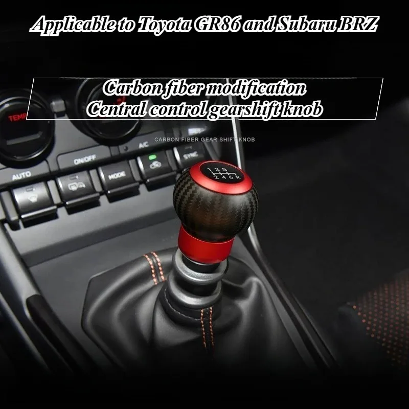 For Toyota GR86 Subaru BRZ Carbon Fiber Shift Knob Replacement Gear Lever Console Trim Interior Accessories Upgrade Stylish Part