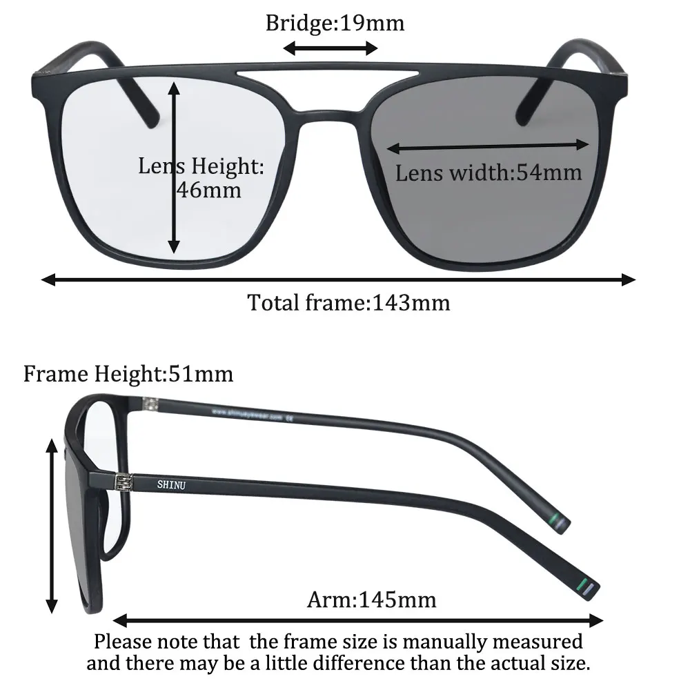 SHINU photochromic progressive reading glasses for men multifocal smart zoom lenses progressive multifocal myopia glasses custom