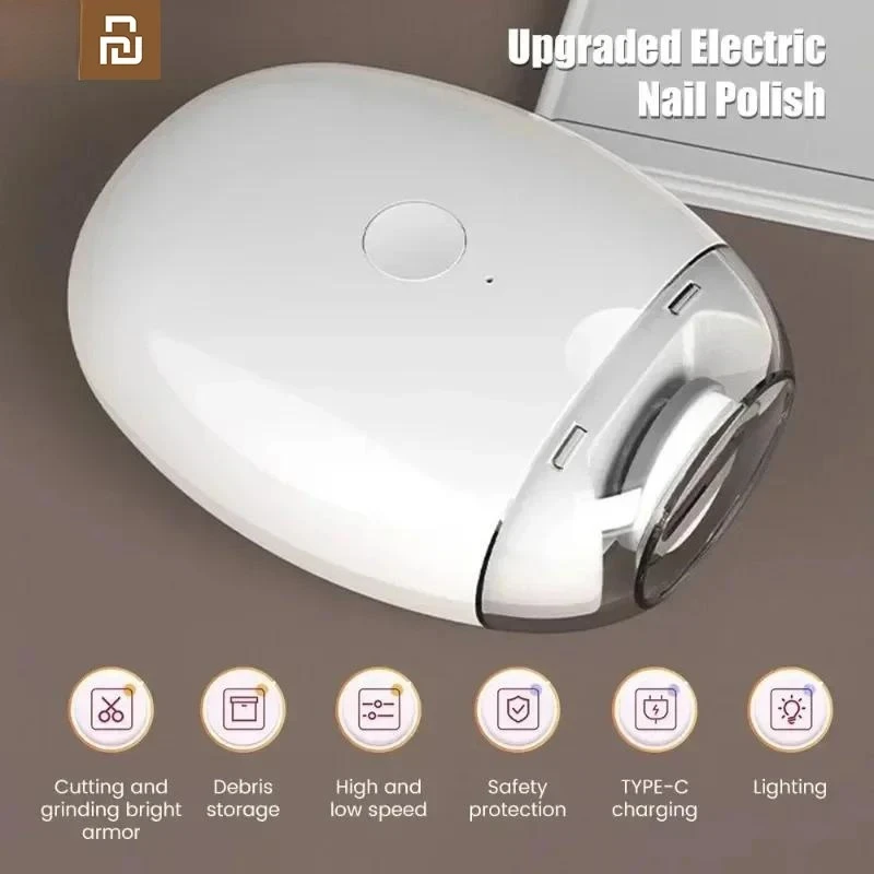 

Youpin 2 IN 1 Electric Nail Clipper Cutter with LED Light Automatic Nail Grinder Trimmer Mini Manicure Tools Nail Care