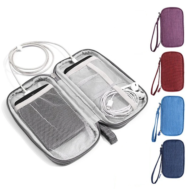 Portable Cable Digital Storage Bags Organizer USB Gadgets Wires Charger Power Battery Zipper Cosmetic Bag Case Accessories Item