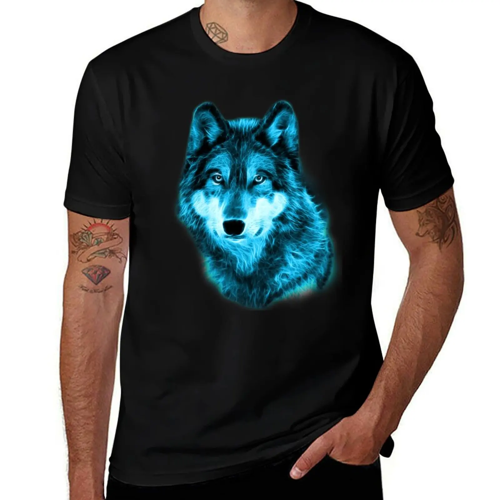 

Wolf Glow Neon Wolves Gifts T-Shirt t shirt man luxury man t shirts cotton anime tshirt T-shirt
