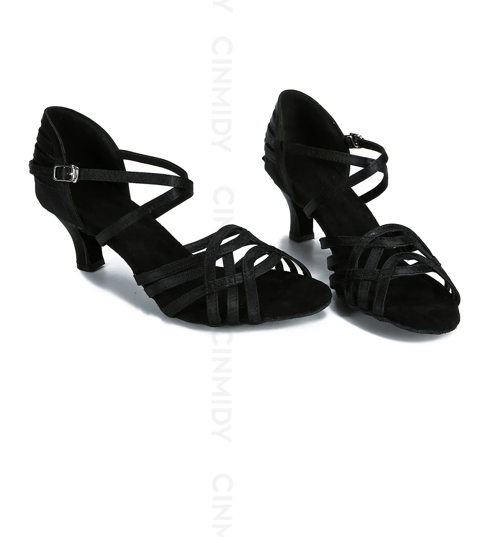 CINMIDY Damen-Satin-Tanzschuhe, weiße Latein-Tanzschuhe, Tango-, Salsa- und Ballsaal-Tanzschuhe mit Absatz, Damenschuhe für Partys. – Detail 17