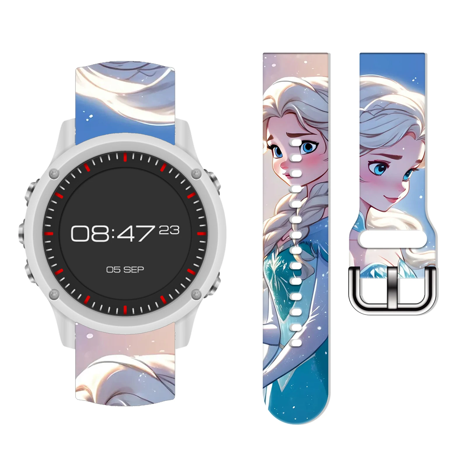 

Disney Frozen Series Print Strap for Samsung Galaxy Watch 7/6/5/4, 20mm 22mm Universal Band Fits 40mm 44mm Xiaomi Huawei Amazfit