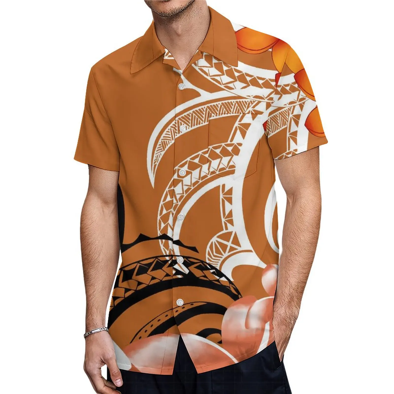 Vestido largo de manga acampanada con cuello redondo para hombre, ropa de pareja polinesiana, camisa con bolsillo, samoana personalizada, verano, nuevo