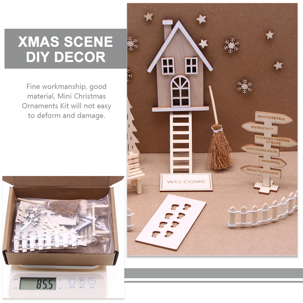 

Wooden Elf Door Set Miniature Christmas Figurines Scene naments Props Decor Tiny House Models Xmas Layout Parts Christmas