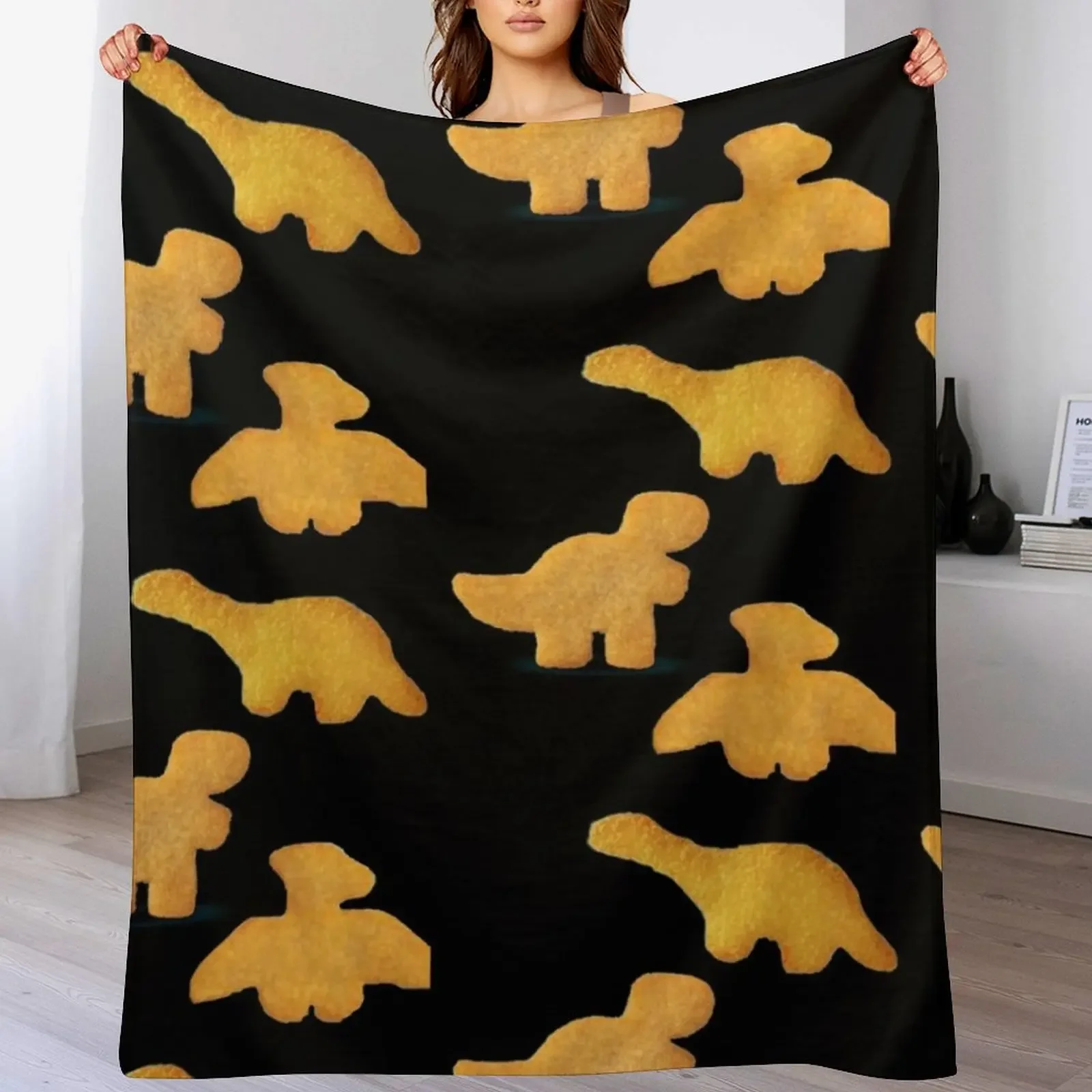

Dino nuggets Throw Blanket Faux Fur Soft Warm Blanket for Bed