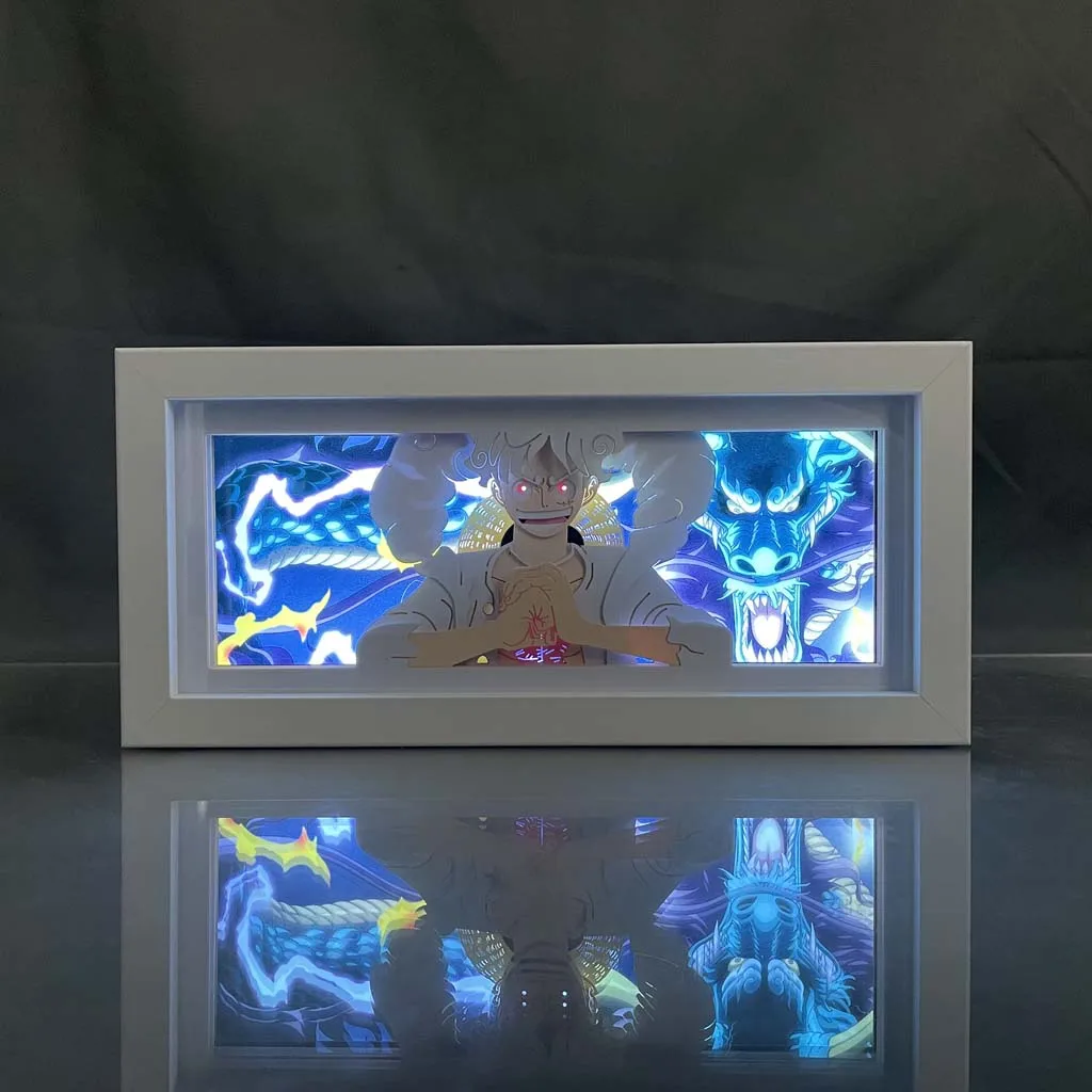 Boîte à lumière LED personnalisée en papier découpé avec cadre en bois MDF, lampe d'illusion 3D pour chambre à coucher et décoration de la maison, vente en gros