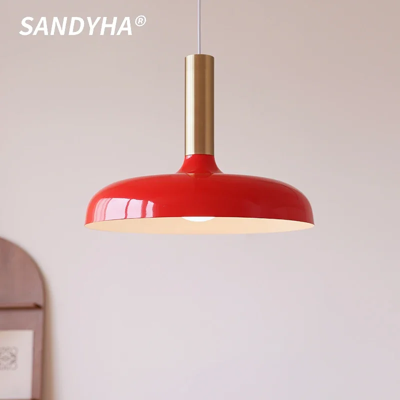 

Modern Retro Disc Bright Red E27 Pendant Light Suitable For Nordic Decor Living Rooms Restaurant Study Rooms Lighting Fixtures